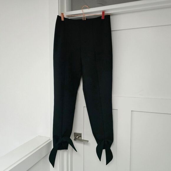 Carmen March High Waisted Skinny Tie Pant in Black - Picture 4 of 13